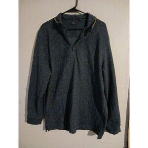 Arrow Men's Pullover Collared Fleece 1/4Snaps Sweater Dark Blue Size XXL